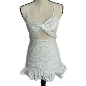 White Lace Cutout Dress